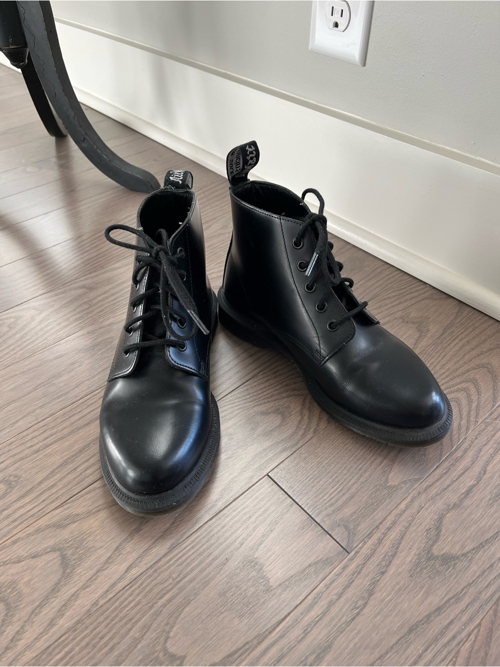 Dr. Martens Black Leather Emmeline Lace-Up Boots